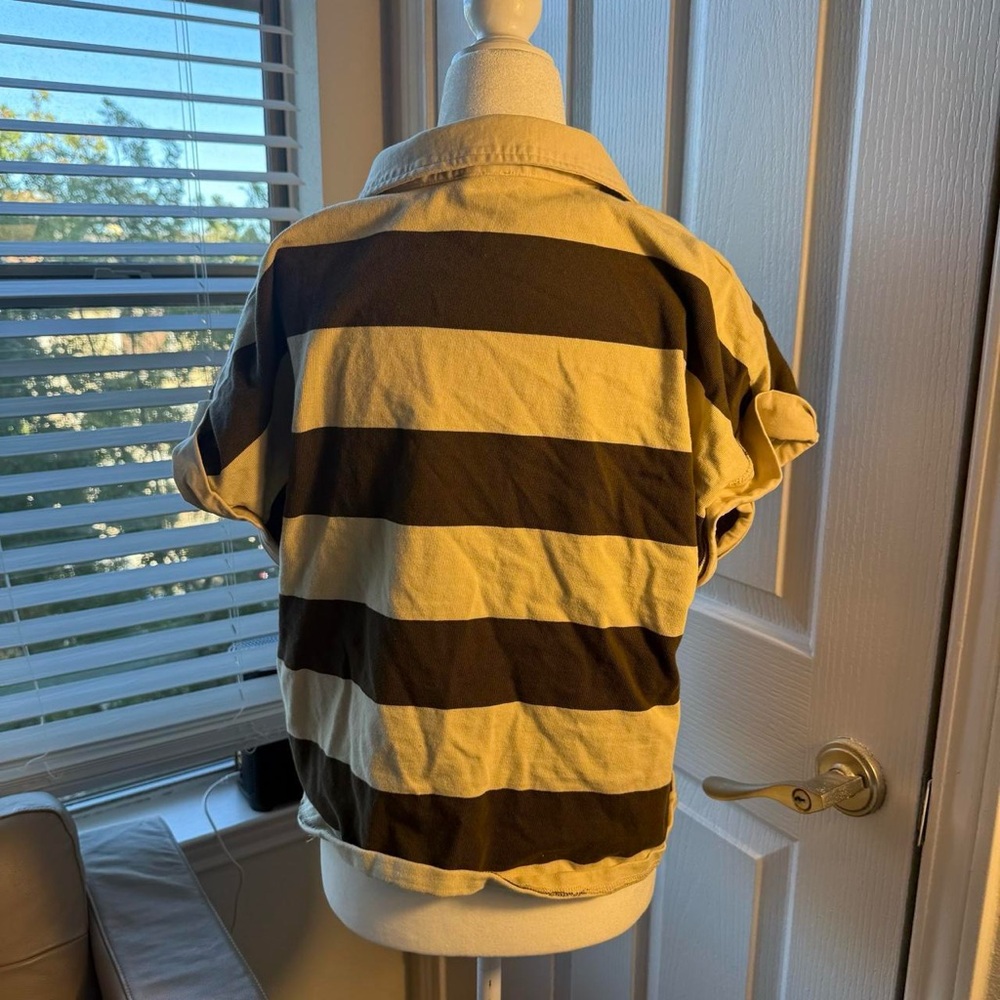 BiBi Black and Cream Striped Women’s Polo - Picture 5 of 7